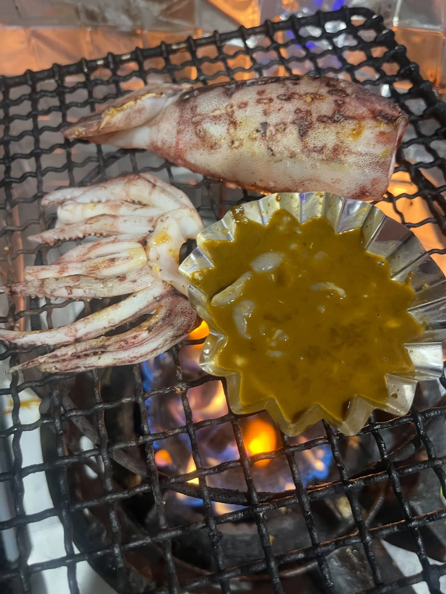 スルメイカのワタ焼き